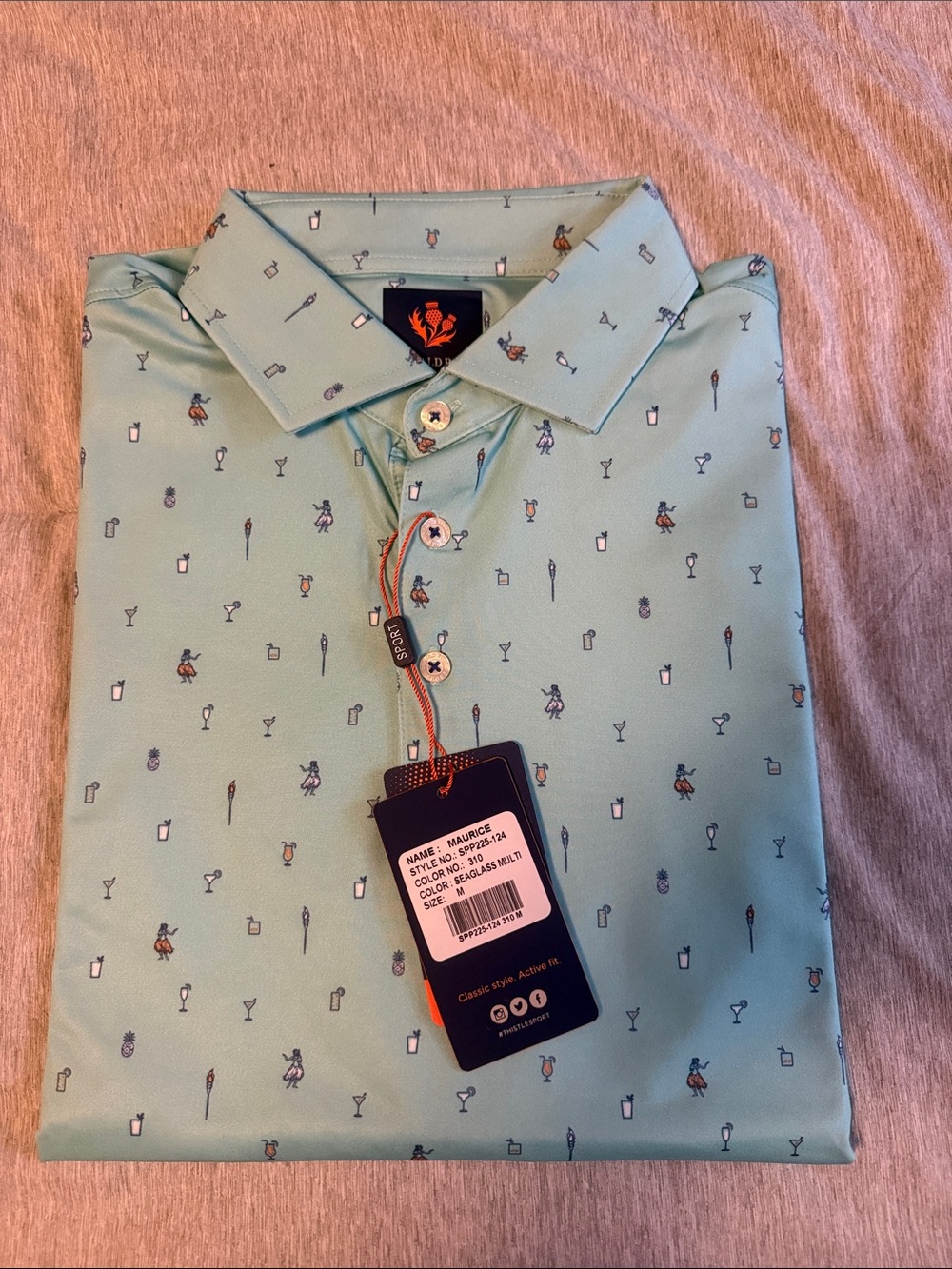 Donald Ross Sport Mint Green Men’s Printed Polo